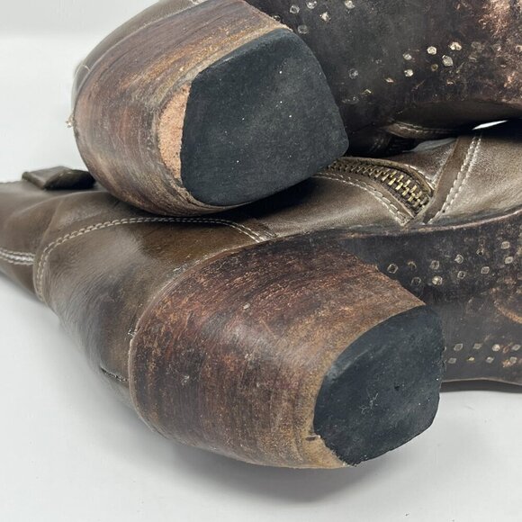 Freebird Austin double-zip leather ankle booties pre-worn 9 grey brown - Picture 13 of 15